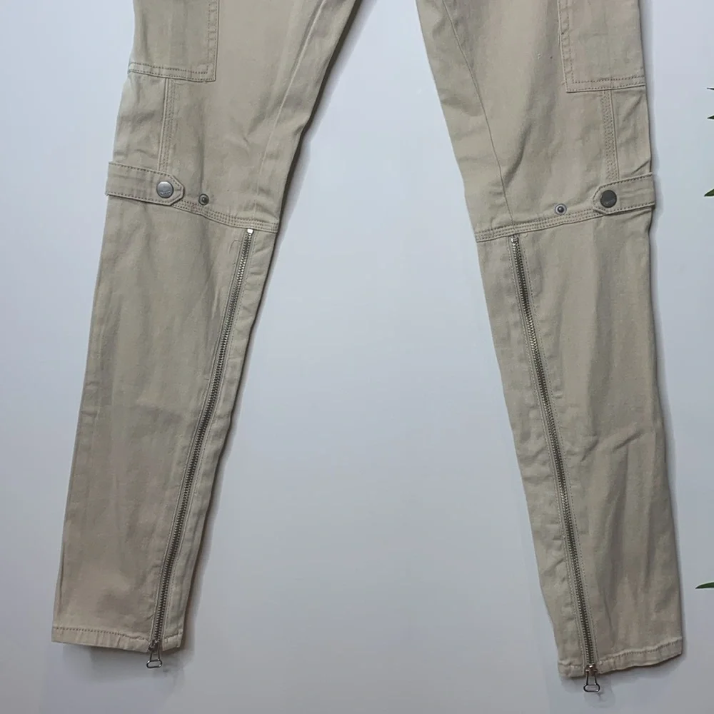 Blank NYC | Khaki Tan Skinny Cargo Zipper 6 Pocket Jeans Pants 26